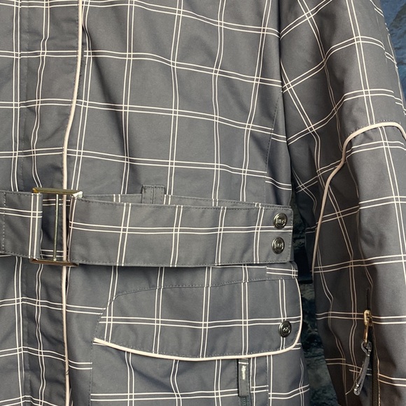 Free Country Winter Full Zip Plaid Checkered Belted Hip Length Jacket/Coat - Picture 5 of 16